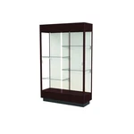 Heritage 48"W X 76"H 18"D Floor Case, Plaque Back, Hardwood Java Finish... New. Price: $3018.59.