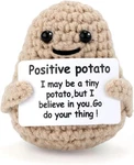 Mini Funny Knitted Wool Potato Toy With Positive Card - Creative Cute Crochet Do New. Price: $10.87.