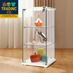 Layers 16''W X 16''D 33''H Glass Display Cabinet Showcase Countertop With Lo New. Price: $207.99.