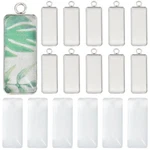Sunnyclue 1 Box 80PCS Pendant Rectangle Stainless Steel Cabochon Settings New. Price: $14.13.
