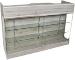 Barnwood Ledge Counter With Glass Display 6 Ft New. Price: $748.58.