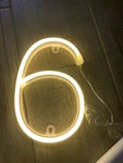 Obrecis Up Led Neon Letters Sign Wall Decorative Lights Warm White Used. Price: $15.99.