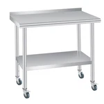 Garveetech Stainless Steel Prep Table, 36 X 24 In, With Backsplash, Adjustabl... New. Price: $152.75.