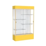 Spirit 48"W X 80"H 16"D Lighted Floor Case, White Back, Champagne Finish... New. Price: $3841.03.