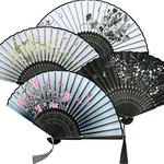 Zonon 4 Pack Floral Folding Fans Silk Bamboo Deep Color New. Price: $15.66.